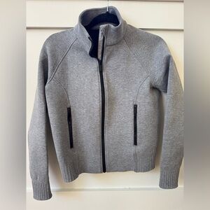 Lululemon Jacket NTS Zip Up High Neck Cotton Heathered Grey and Black Size 6
